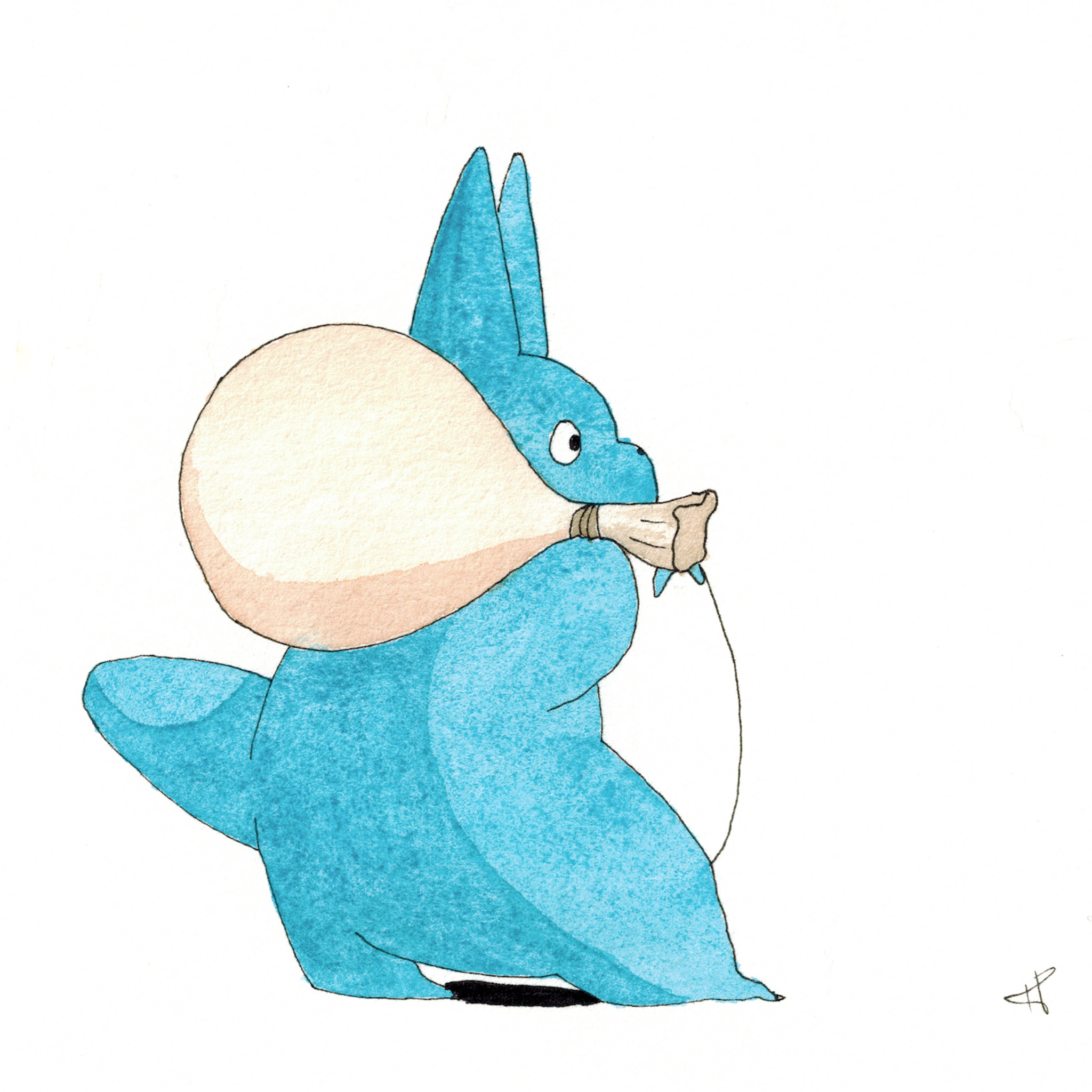 Painting of Chu-Totoro from My Neighbor Totoro